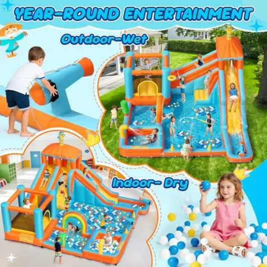  Inflatable Water Slide Bounce House Dual Water Slides -  ToylandEU™