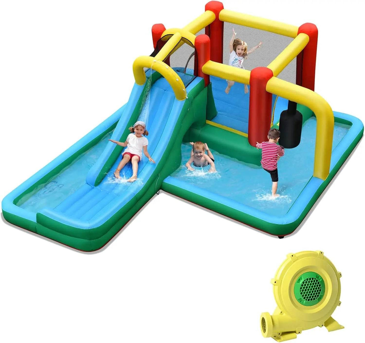 Inflatable Water Slide Bounce House, Kids Party Bouncy Castle - ToylandEU