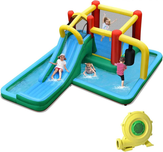 Inflatable Water Slide Bounce House, Kids Party Bouncy Castle - ToylandEU