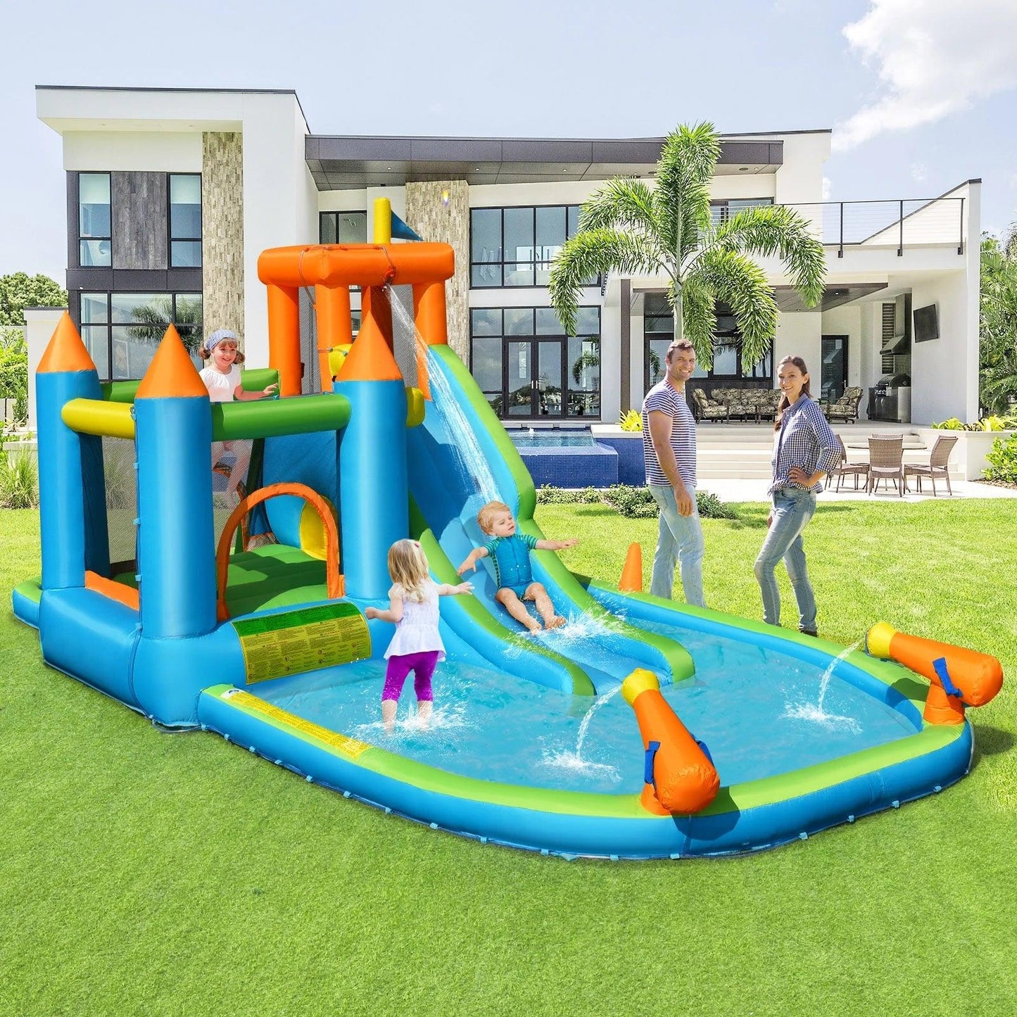  Inflatable Water Slide Bounce House No Blower SplashFun -  ToylandEU™