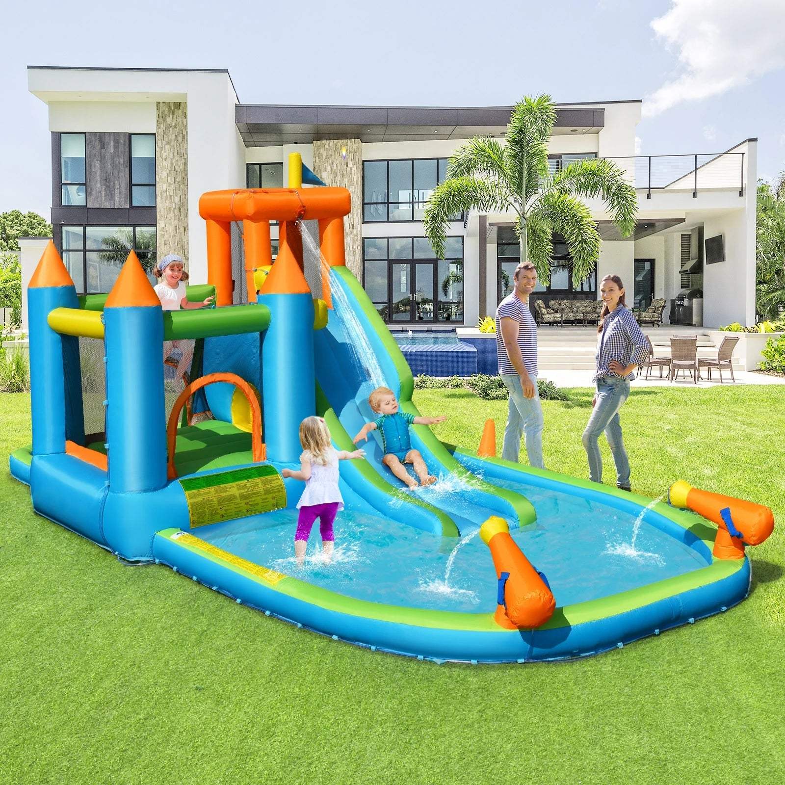  Inflatable Water Slide Bounce House No Blower SplashFun -  ToylandEU™