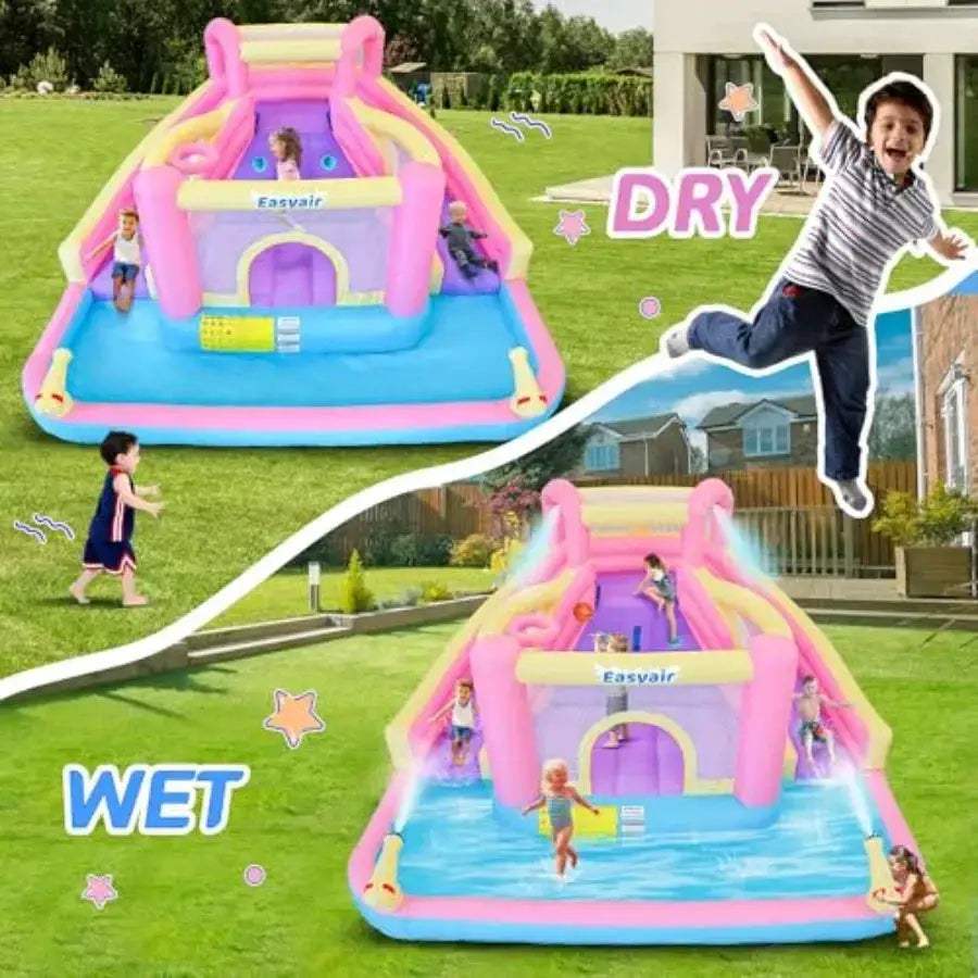 Inflatable Water Slide Bounce House With Double Slides - ToylandEU