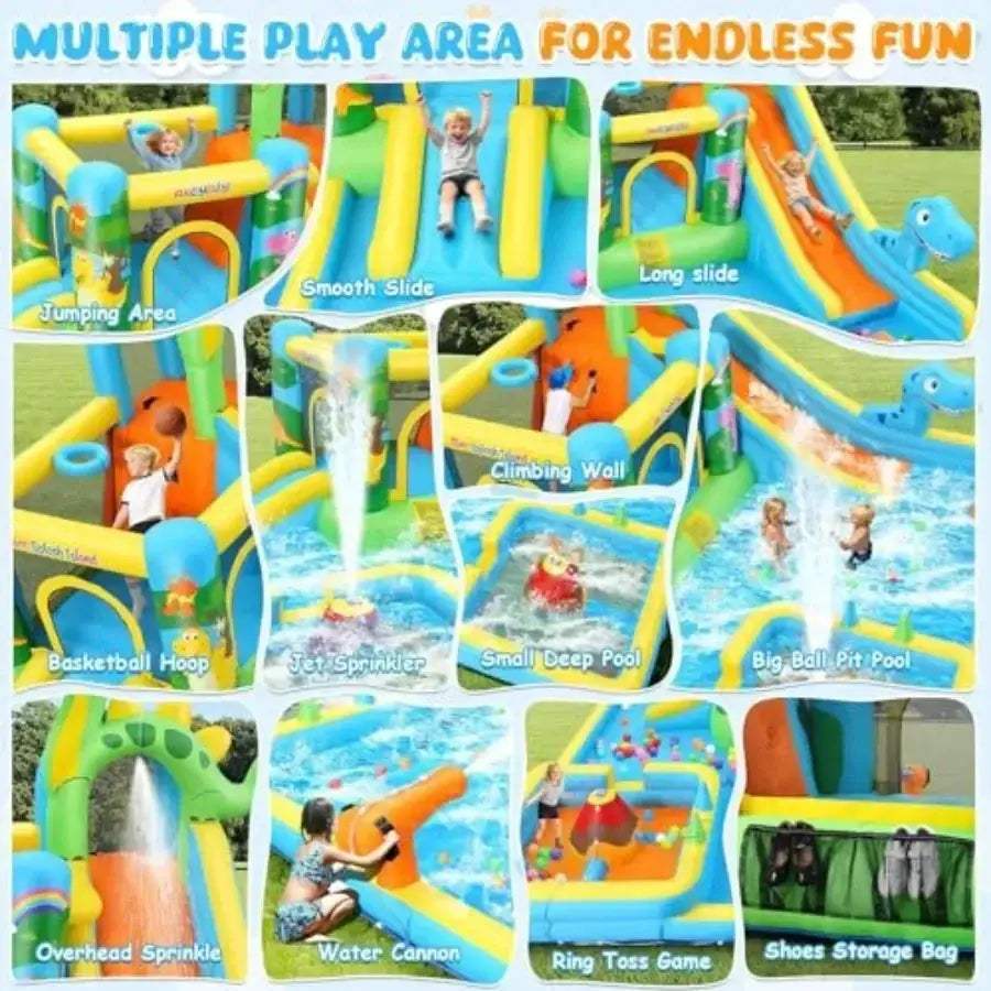  Inflatable Water Slide Bounce House With Long Slides -  ToylandEU™