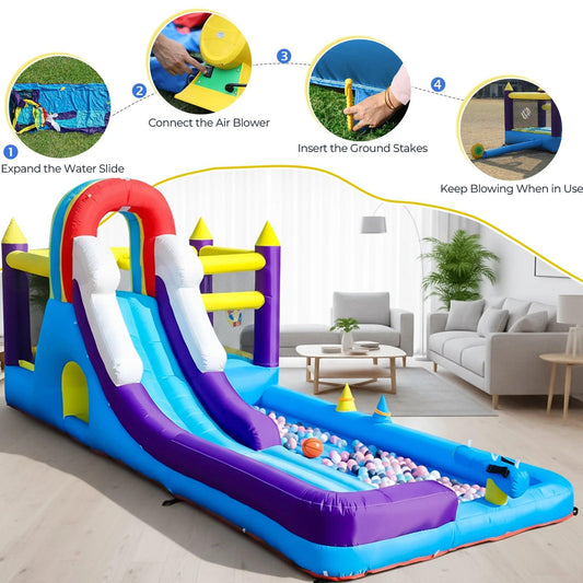  Inflatable Water Slide Bounce House With Splash Pool -  ToylandEU™