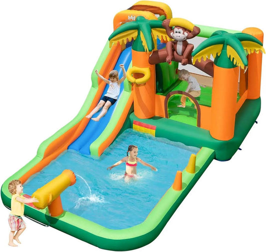 Inflatable Water Slide Bounce House with Long Slide Pool - ToylandEU