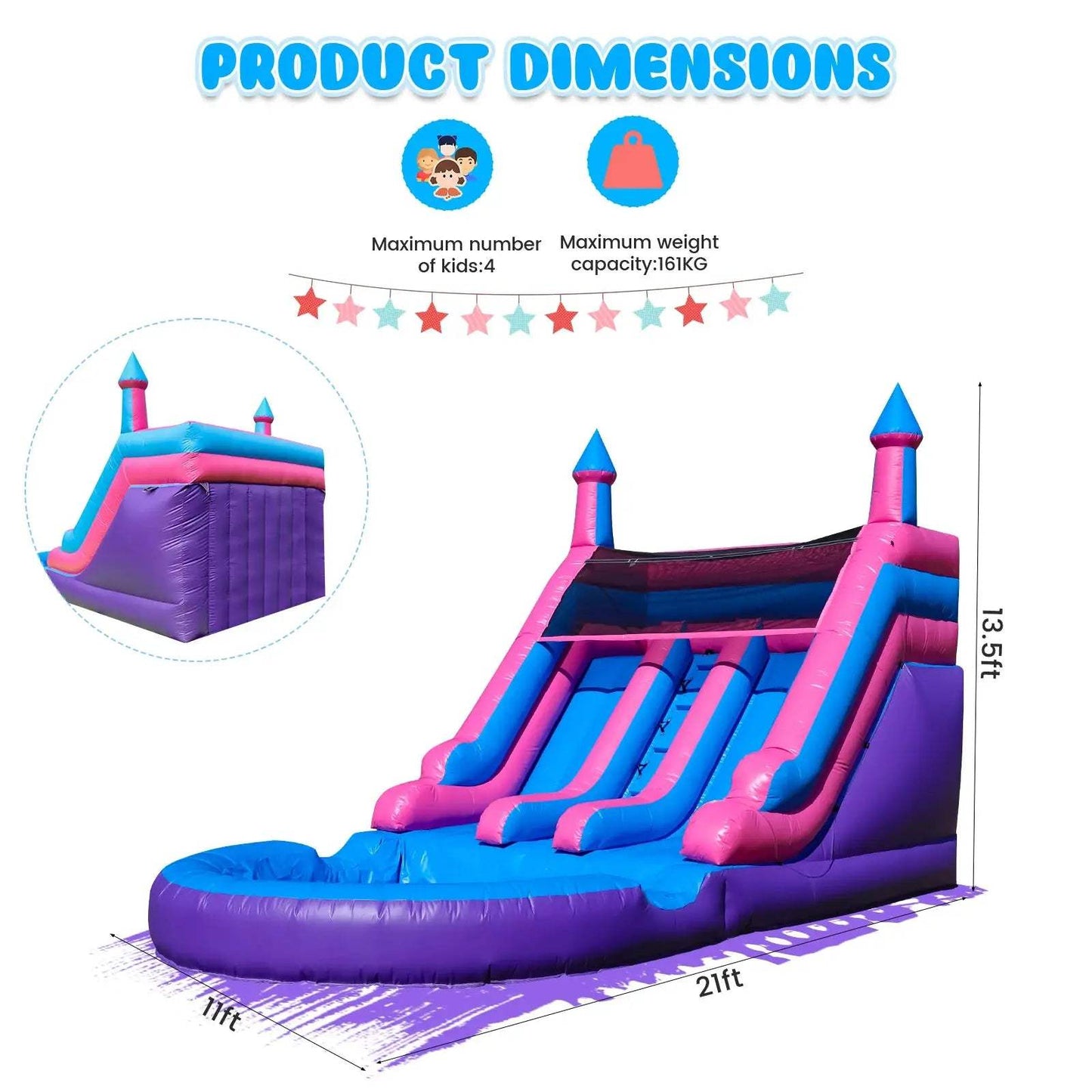  Inflatable Water Slide CE Certified With Double Slides -  ToylandEU™