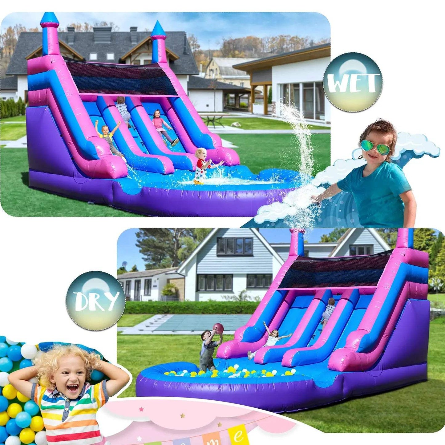  Inflatable Water Slide CE Certified With Double Slides -  ToylandEU™