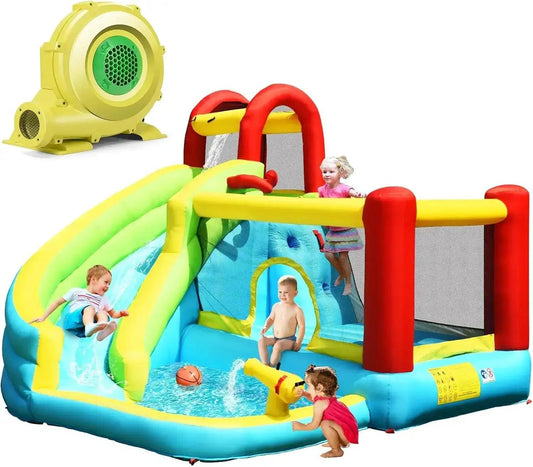  Inflatable Water Slide Climbing Wall Splash Pool Safe -  ToylandEU™