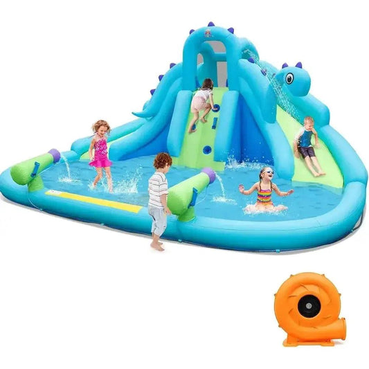  Inflatable Water Slide Dinosaur Theme Fun Dual Slides -  ToylandEU™