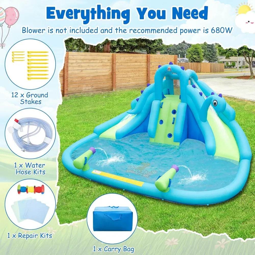 Inflatable Water Slide Dinosaur Water Bounce House Park - ToylandEU