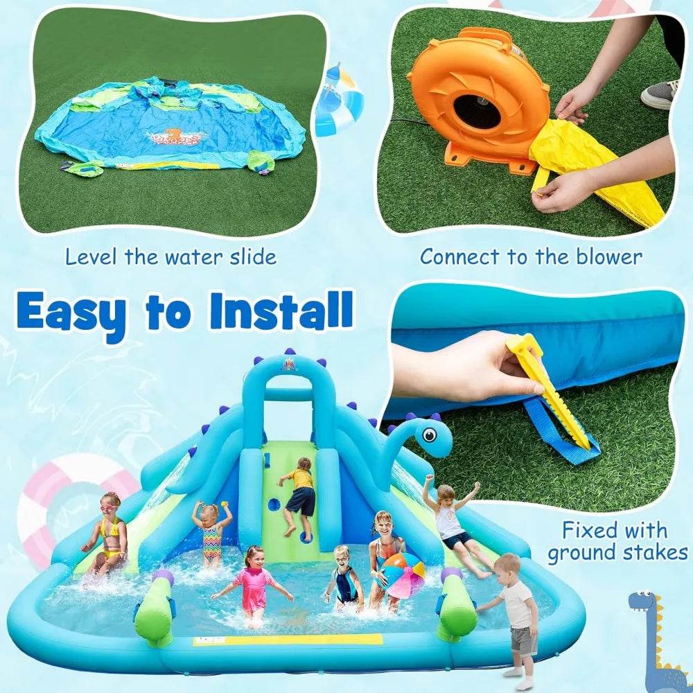 Inflatable Water Slide Dinosaur Water Bounce House Park - ToylandEU