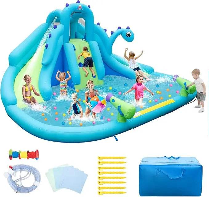 Inflatable Water Slide Dinosaur Water Bounce House Park - ToylandEU