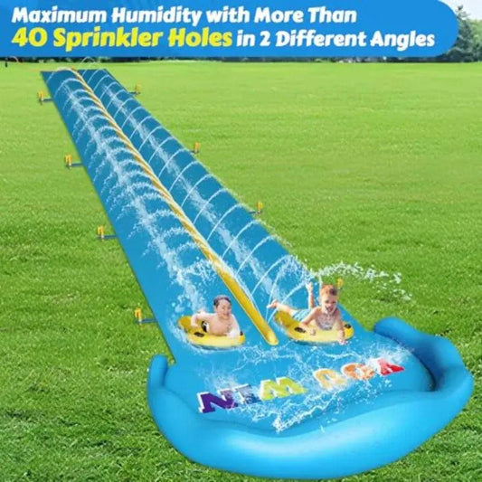  Inflatable Water Slide Dual Racing Lanes Backyard Fun -  ToylandEU™