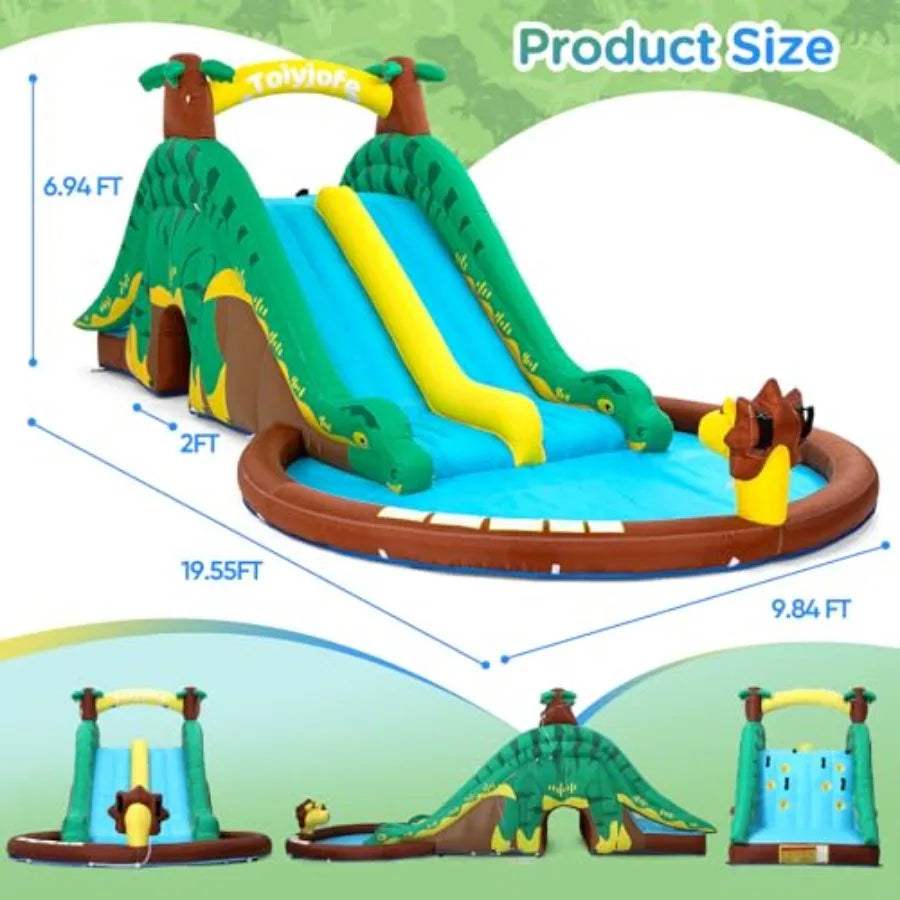  Inflatable Water Slide Dual Slides Splash Pool Durable PVC -  ToylandEU™