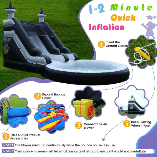  Inflatable Water Slide For Kids Large Pool Durable -  ToylandEU™