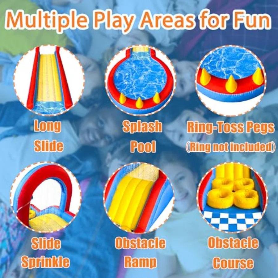  Inflatable Water Slide Park 31Ft Obstacle Course US Made -  ToylandEU™