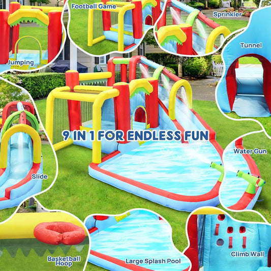  Inflatable Water Slide Park Bounce House Backyard Fun Pro -  ToylandEU™