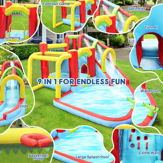 Inflatable Water Slide Park Bounce House for Backyard Fun