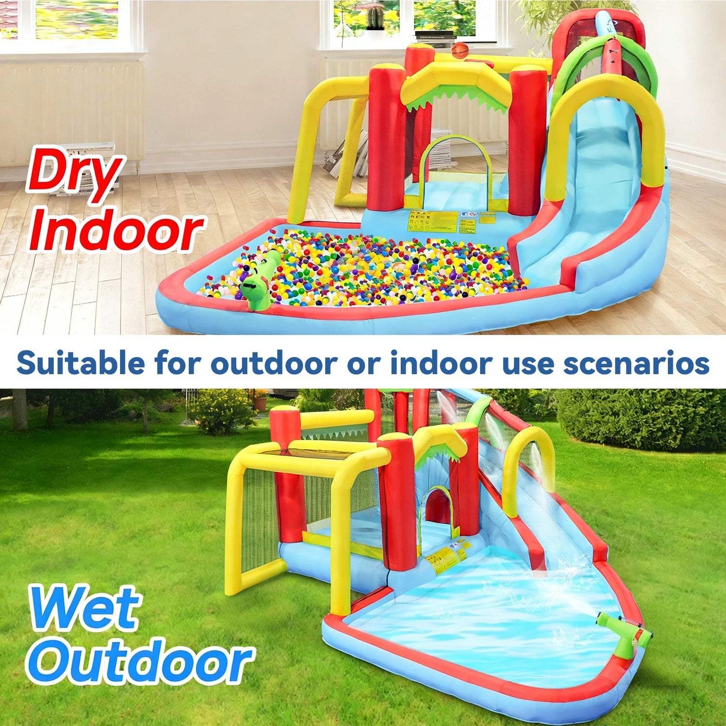  Inflatable Water Slide Park Bounce House Backyard Fun Pro -  ToylandEU™