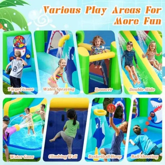  Inflatable Water Slide Park Dual Slides Climbing Wall -  ToylandEU™