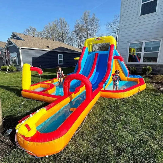  Inflatable Water Slide Park Dual Lane Climbing Wall -  ToylandEU™