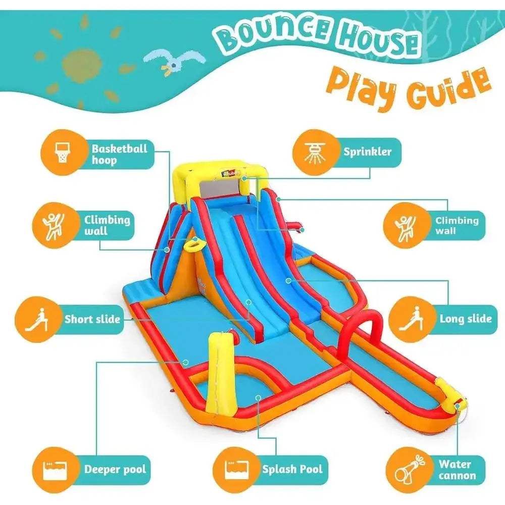 Inflatable Water Slide Park With Climbing Wall And Splash - ToylandEU