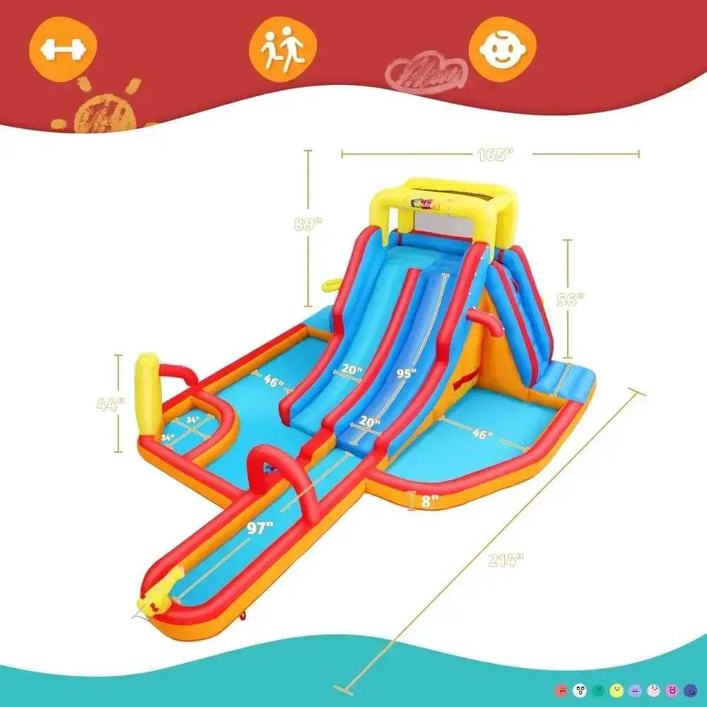 Inflatable Water Slide Park With Climbing Wall And Splash - ToylandEU
