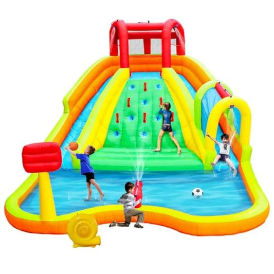  Inflatable Water Slide Park With Dual Slides And Spray -  ToylandEU™