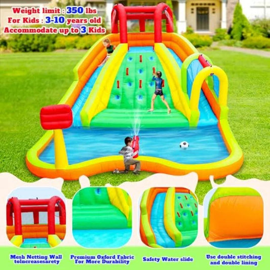 Inflatable Water Slide Park With Dual Slides And Spray -  ToylandEU™