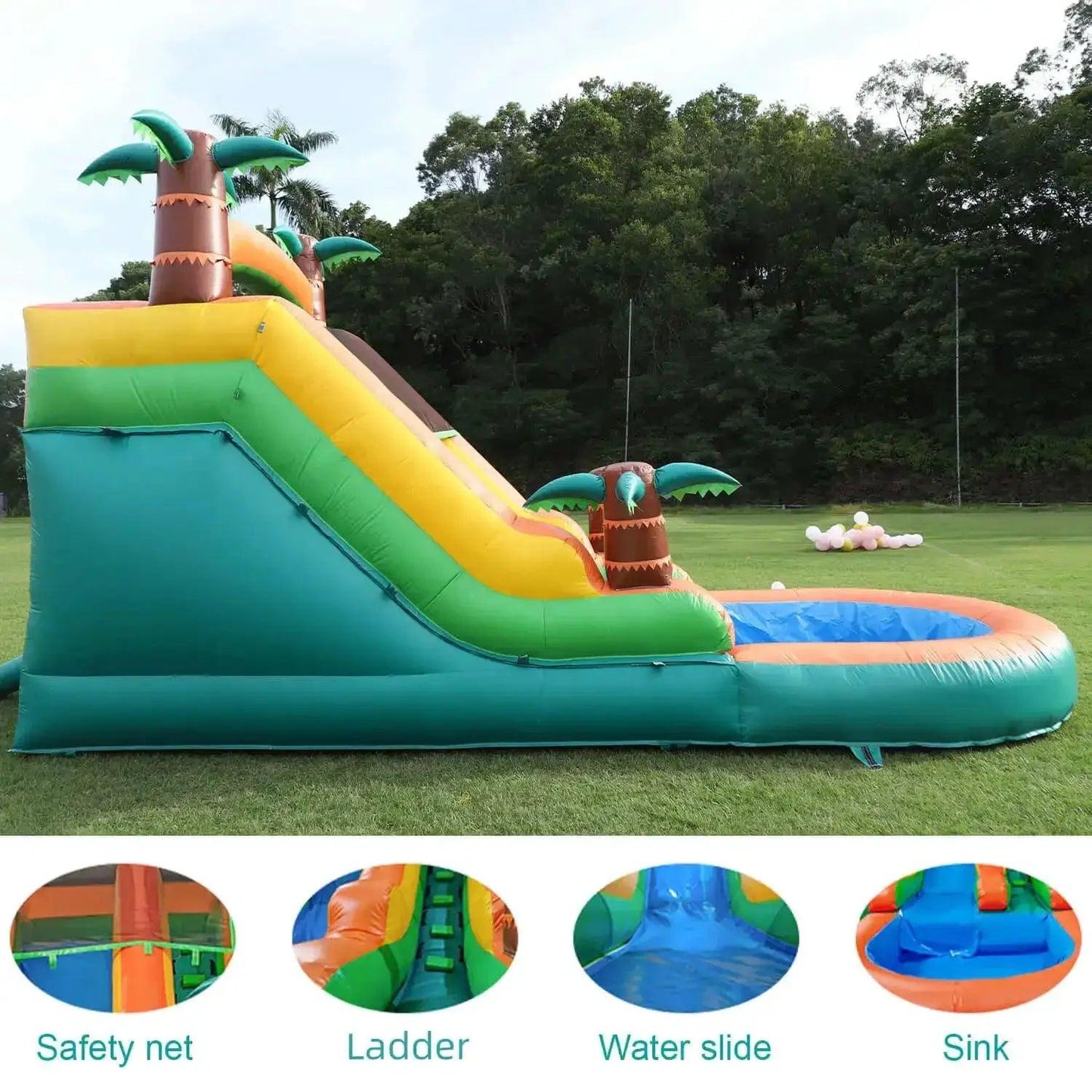  Inflatable Water Slide Pool Durable PVC Outdoor Fun -  ToylandEU™