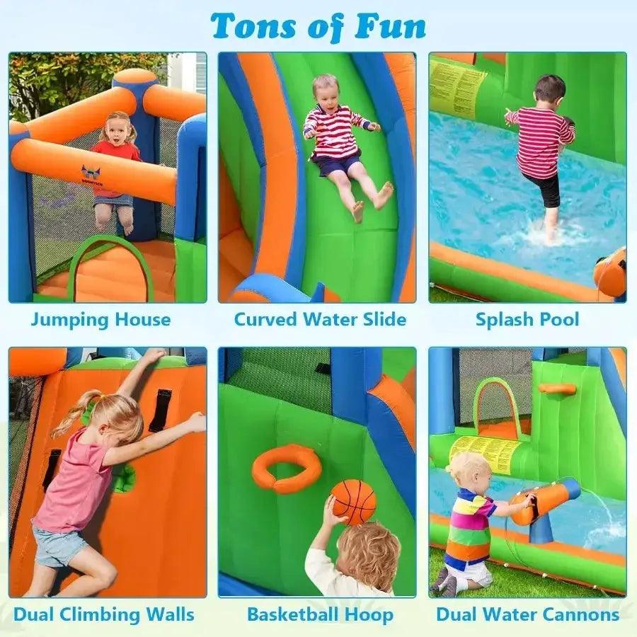  Inflatable Water Slide Splash Pool And Climbing Wall -  ToylandEU™