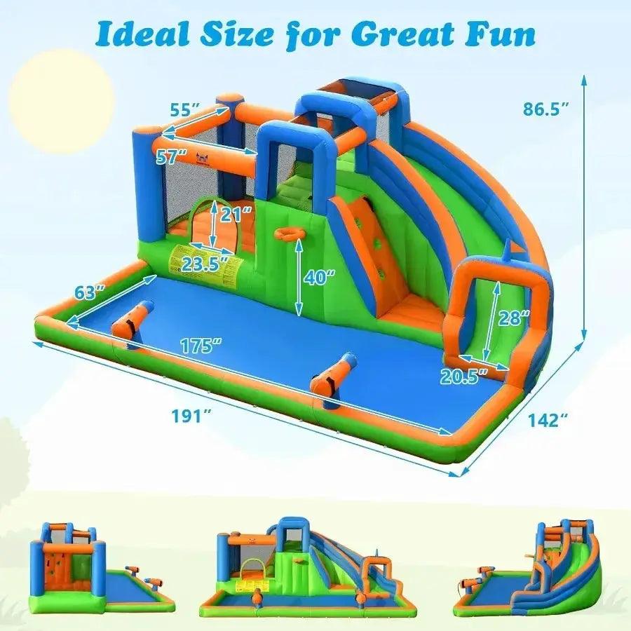  Inflatable Water Slide Splash Pool And Climbing Wall -  ToylandEU™