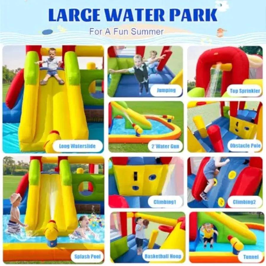  Inflatable Water Slide Splash Pool Climbing Walls Safe -  ToylandEU™