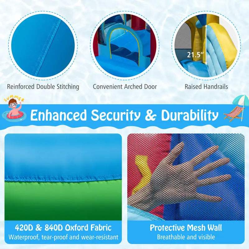  Inflatable Water Slide Wet Dry Combo Bounce Outdoors -  ToylandEU™