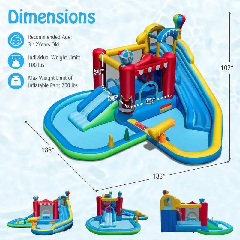  Inflatable Water Slide Wet Dry Combo Bounce Outdoors -  ToylandEU™