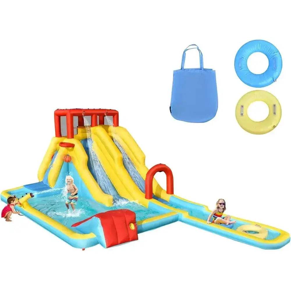Inflatable Water Slide With Climbing Wall And Dual Pools - ToylandEU