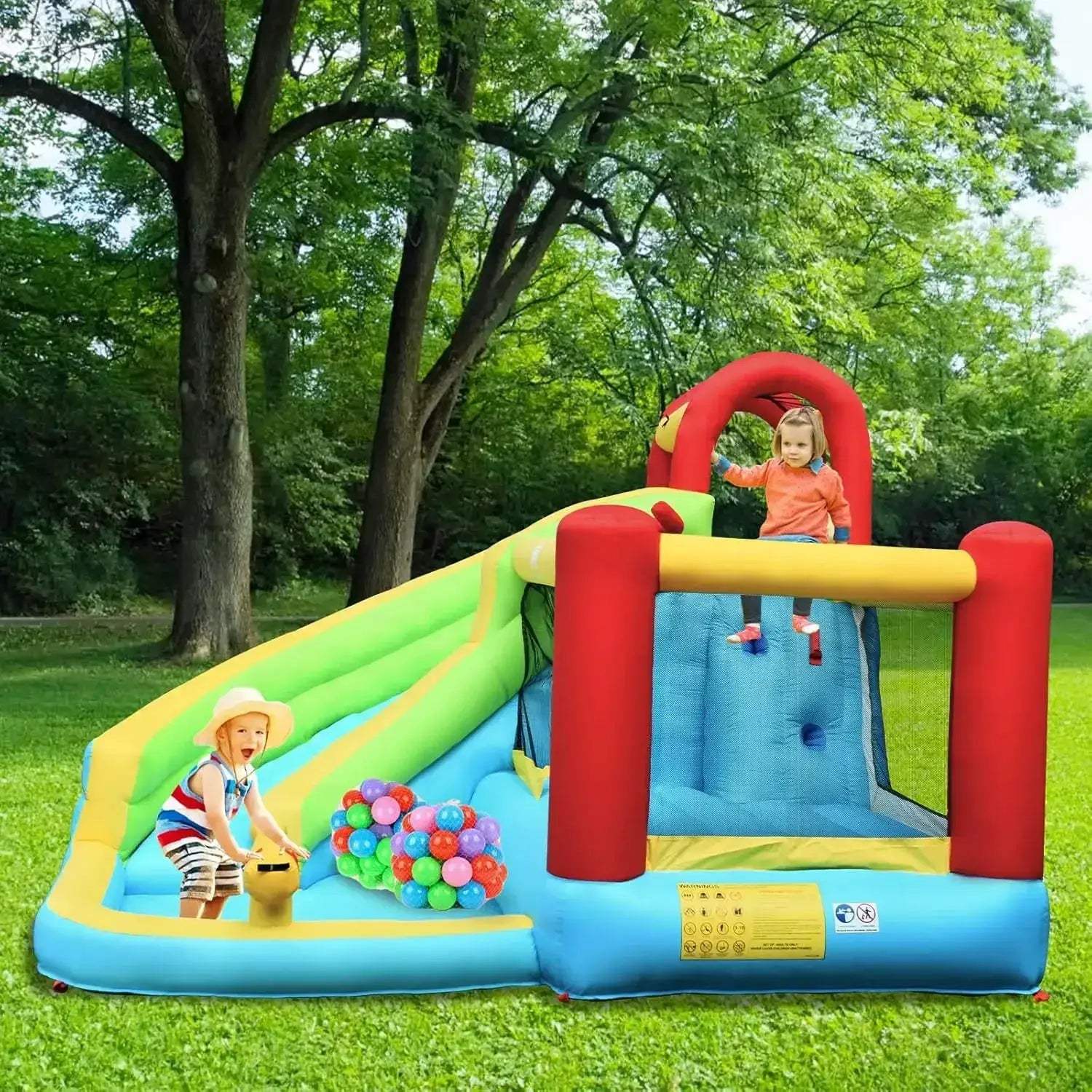 Inflatable Water Slide With Climbing Wall And Splash Pool - ToylandEU