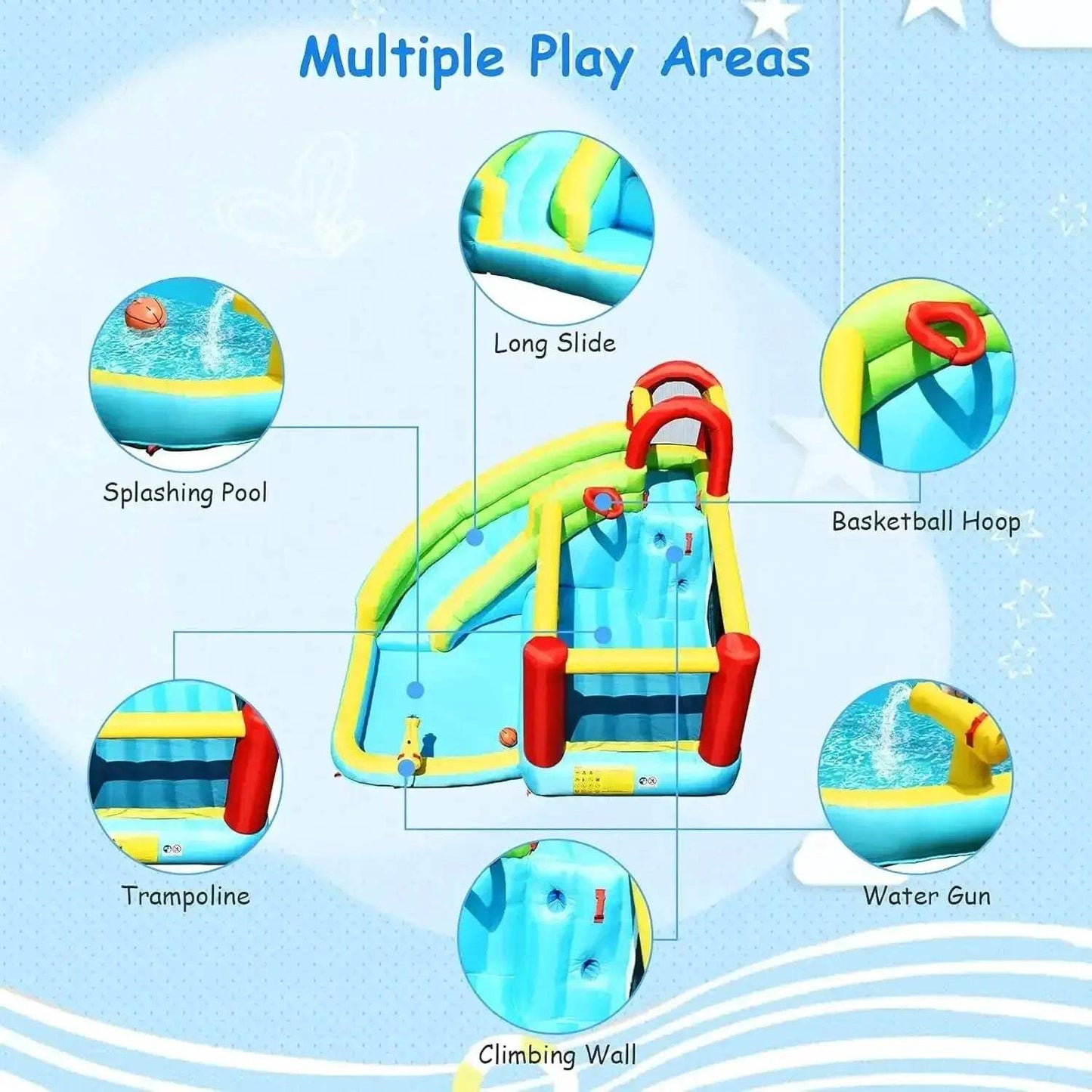Inflatable Water Slide With Climbing Wall And Splash Pool - ToylandEU