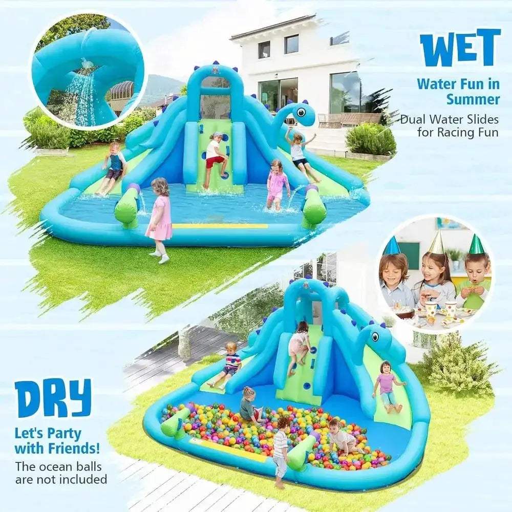 Inflatable Water Slide With Dinosaur Theme For Backyard Fun - ToylandEU