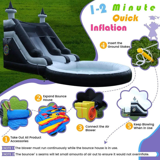  Inflatable Water Slide For Kids Large Pool Durable -  ToylandEU™