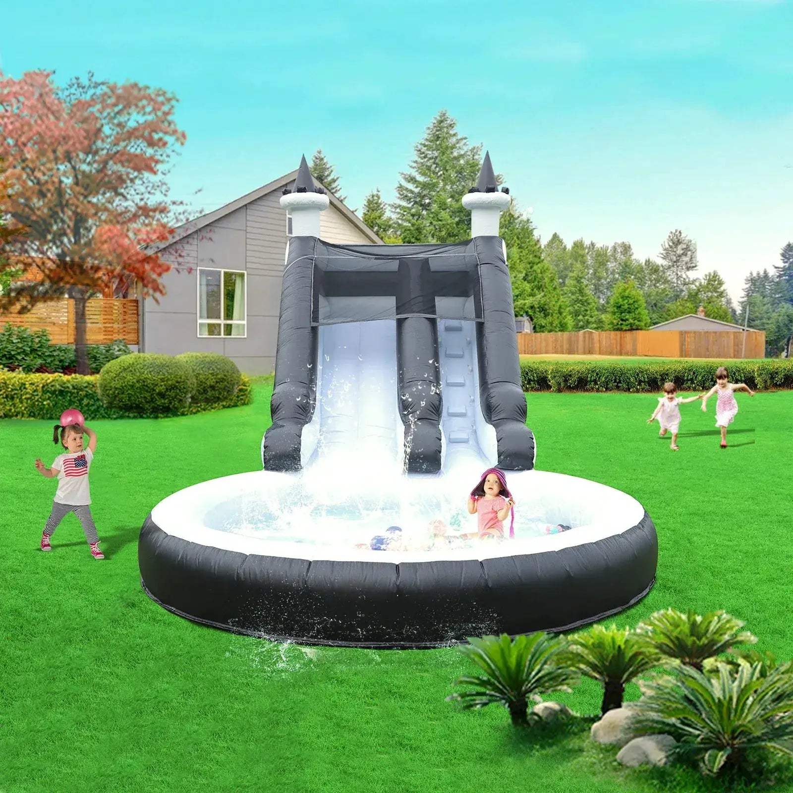 Inflatable Water Slide With Large Outdoor Pool For Kids - ToylandEU