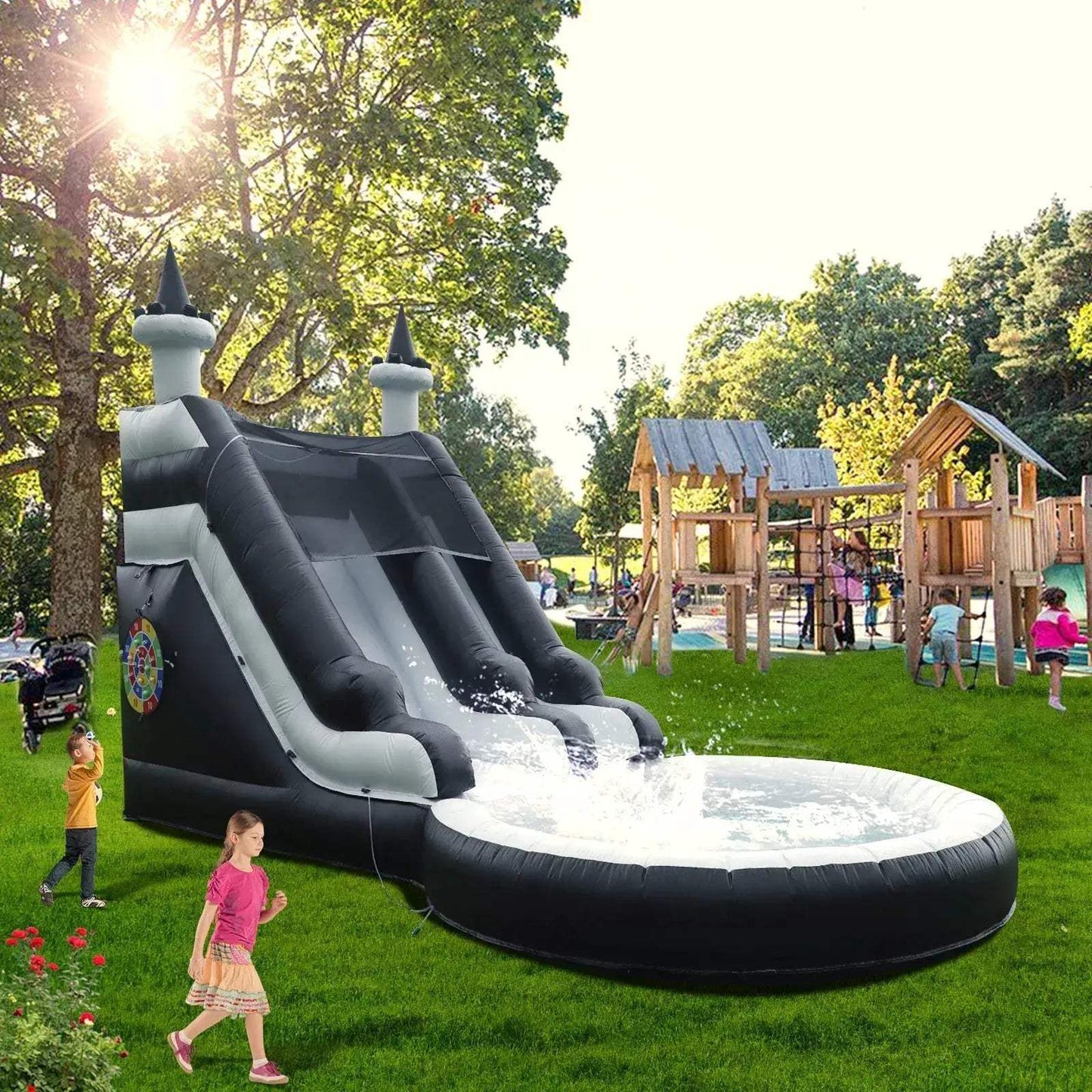 Inflatable Water Slide With Large Outdoor Pool For Kids - ToylandEU