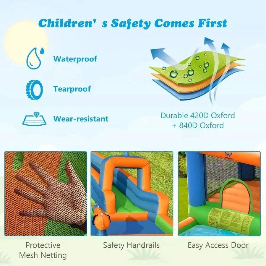 Inflatable Water Slide With Large Splash Pool And Climbing Walls - ToylandEU