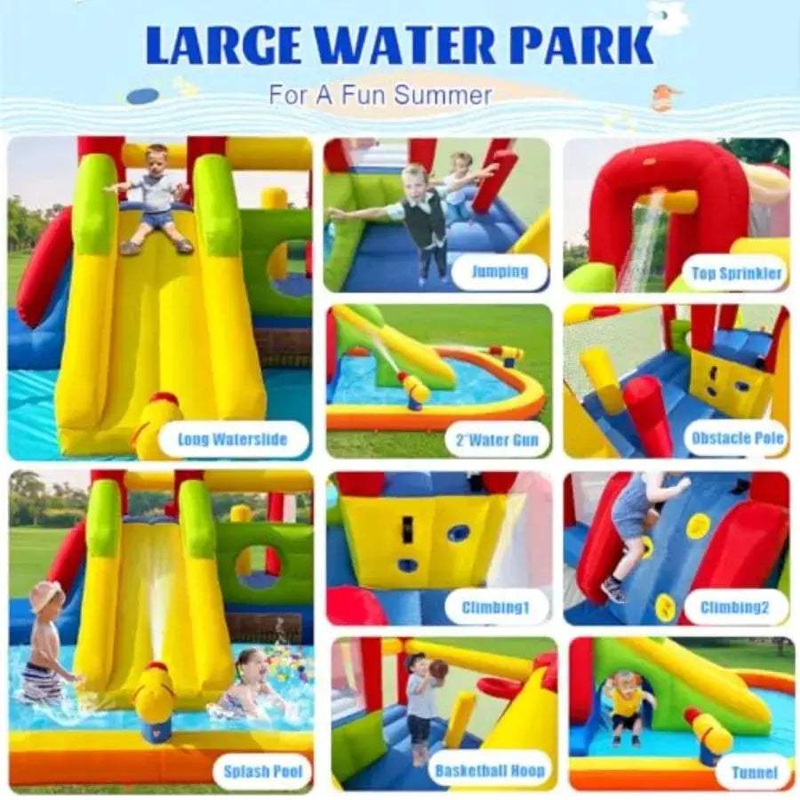 Inflatable Water Slide With Splash Pool And Climbing Walls - ToylandEU