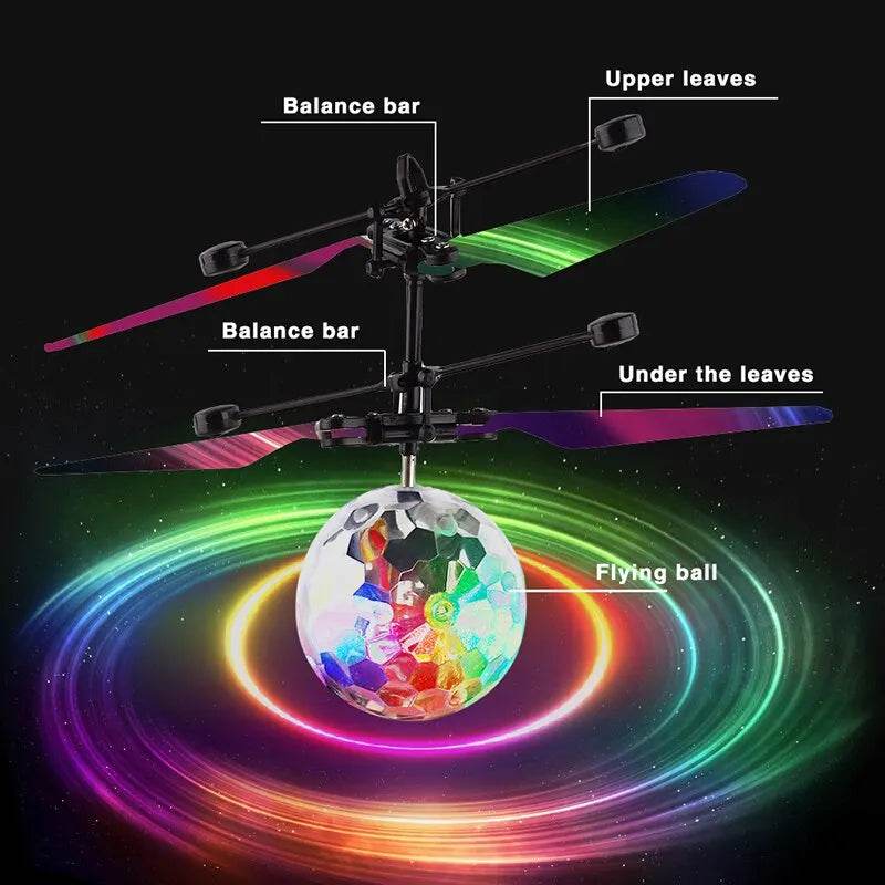 Infrared Gesture-Controlled LED Crystal Flying Ball - USB Rechargeable Toy - ToylandEU