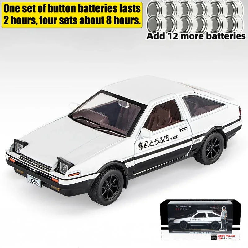 Initial D Toyota AE86 1:30 Scale Diecast Metal Model Car With Sound And Light - ToylandEU