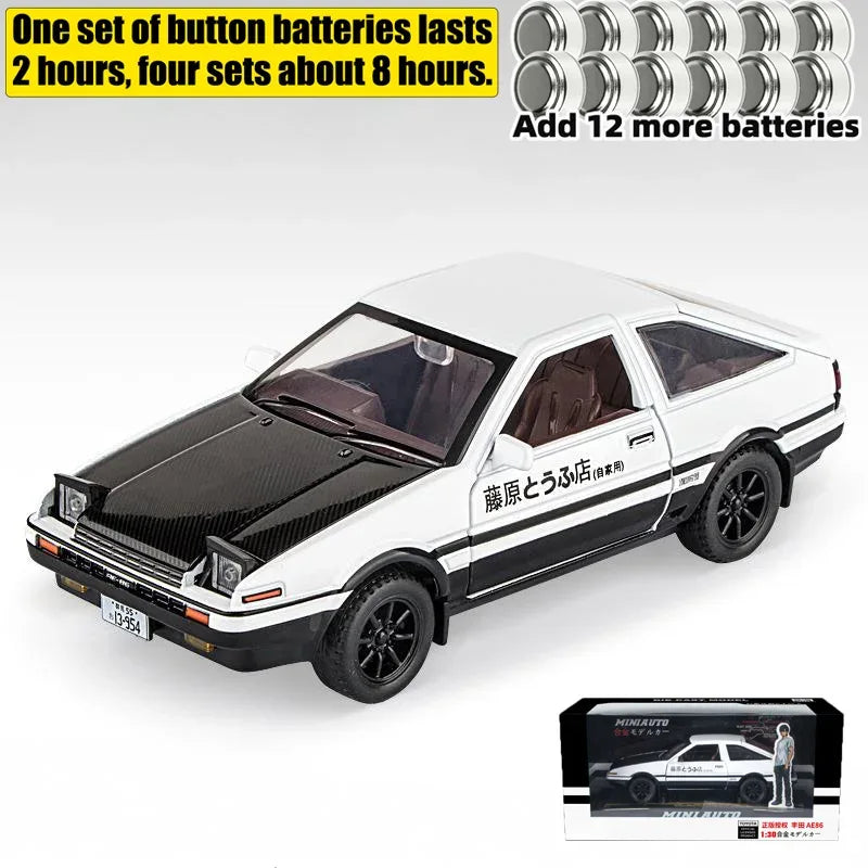 Initial D Toyota AE86 1:30 Scale Diecast Metal Model Car With Sound And Light - ToylandEU