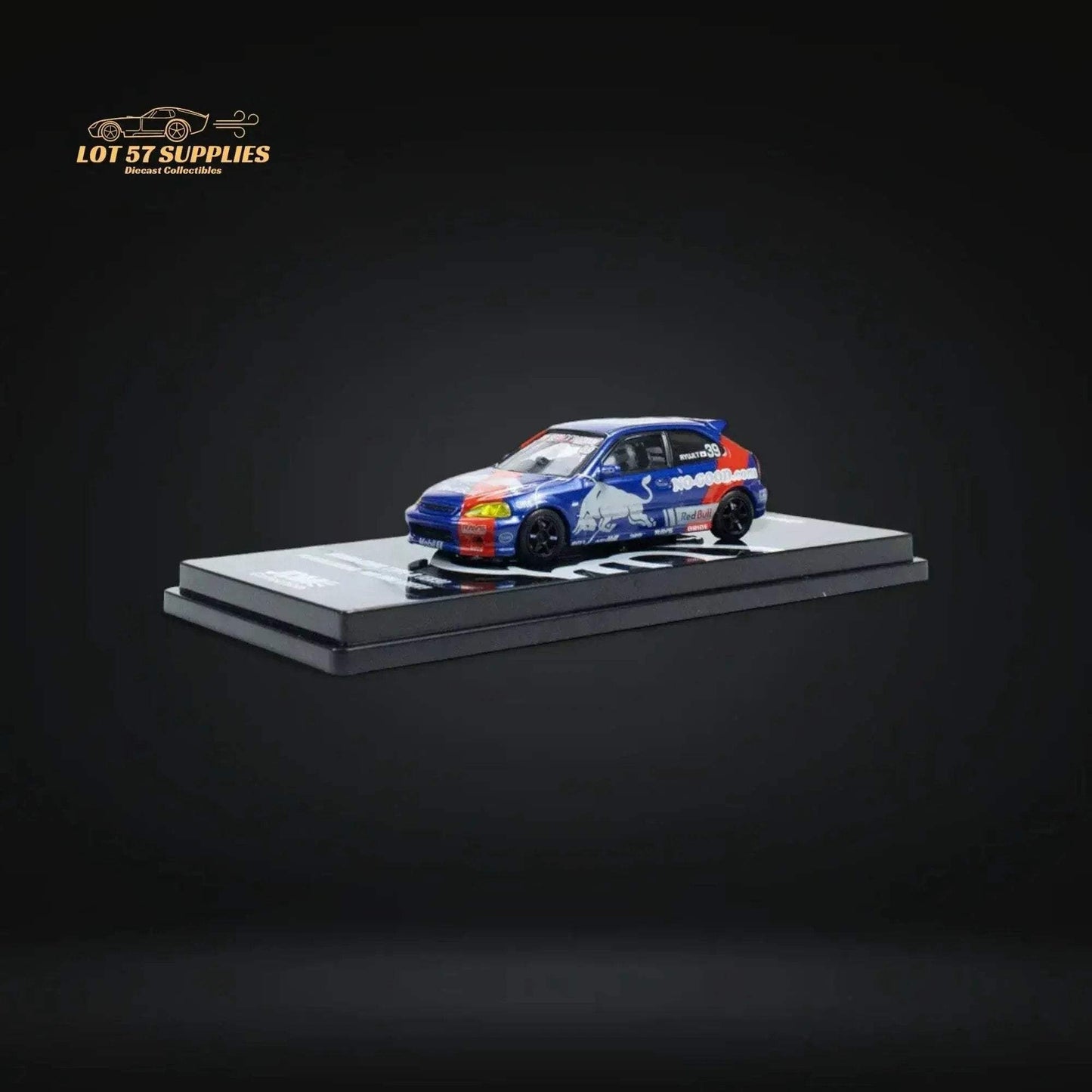 Inno64 Honda Civic Type-R EK9 #39 NO GOOD RACING Red Bull Livery 1:64 IN64-EK9-JDM16 - ToylandEU