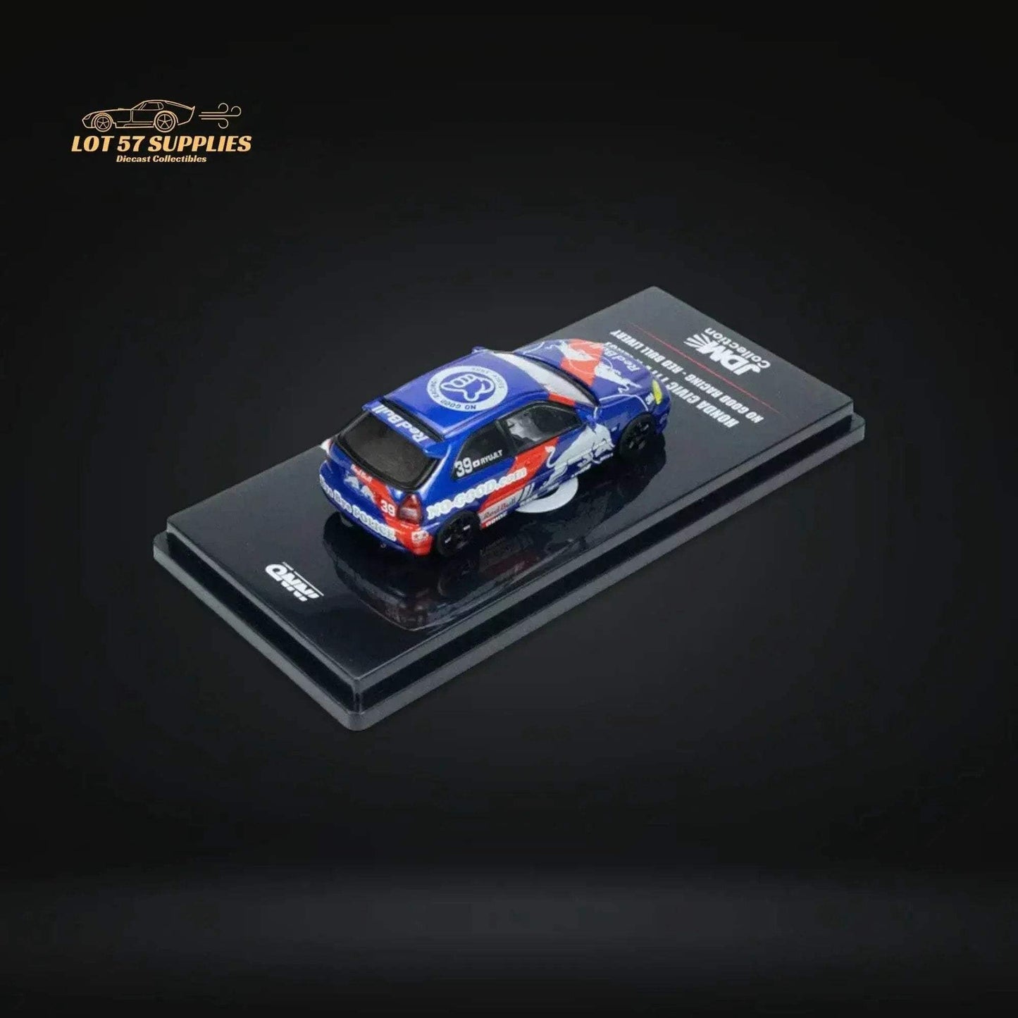 Inno64 Honda Civic Type-R EK9 #39 NO GOOD RACING Red Bull Livery 1:64 IN64-EK9-JDM16 - ToylandEU