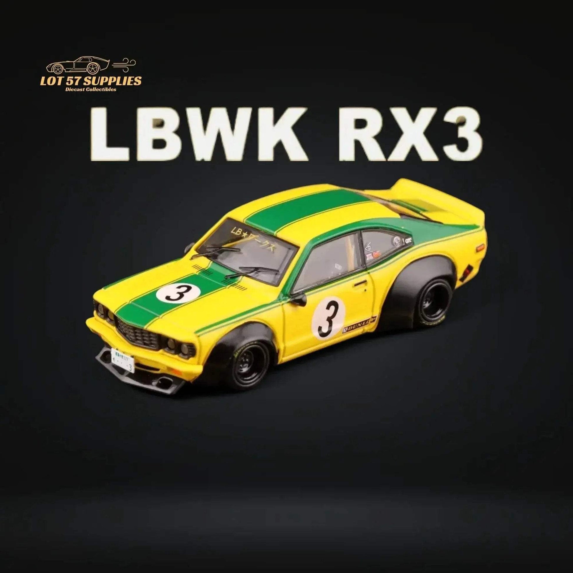 Inno64 Mazda RX-3 Savanna LBWK Yellow Green #3 1:64 IN64-LBWKRX3-01 - ToylandEU